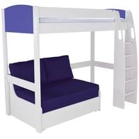 Stompa Blue High Sleeper Frame with Blue Double Sofa Bed
