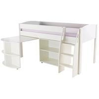 stompa white mid sleeper including pull out desk and 1 bookcase withou ...