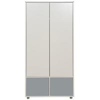 stompa white tall wardrobe with grey doors