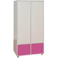 stompa white tall wardrobe with pink doors