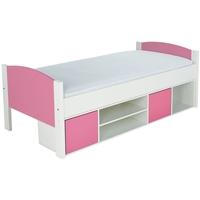 Stompa Storage Cabin Bed with Pink Headboard and Doors