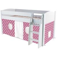 Stompa Mid Sleeper White Frame with Pink Tent Stars