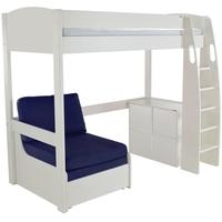 Stompa White High Sleeper Including Blue Chair Bed with 1 Cube Unit and 4 White Doors