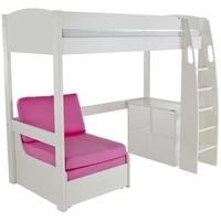 stompa white high sleeper including pink chair bed with 1 cube unit an ...