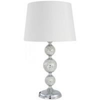 Stratford Mosaic Silver 3 Ball Table Lamp with White Shade