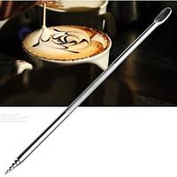 Stainless Coffee Crochet Needle Stick Carved Painted Flowers Carved Fancy Coffee Needle(1 Pcs)