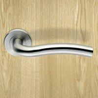 Steelworx SW14 Curved Lever Latch Handles on Round Rose