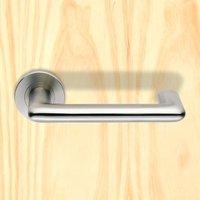 Steelworx SW140 Designer DDA Compliant Lever Latch Handles on Round Rose