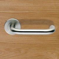 steelworx sw11 safety dda compliant lever latch handles on round rose