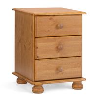 steens richmond 3 drawer bedside in pine