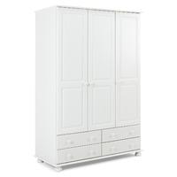 Steens Richmond 3 Door, 4 Drawer Wardrobe in White