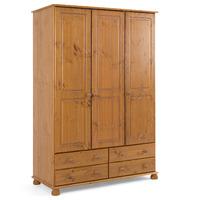 steens richmond 3 door 4 drawer wardrobe in pine