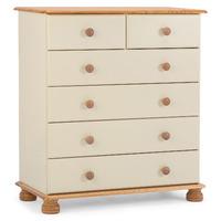 Steens Richmond 2 plus 4 Drawer Chest in Cream and Pine