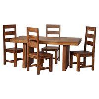 stone sheesham dining set with 4 chairs