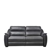 Strauss Grey Leather Sofa, Choice Of Recline