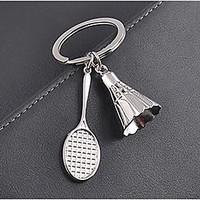 stainless steel badminton badminton racket key chain ring keyring