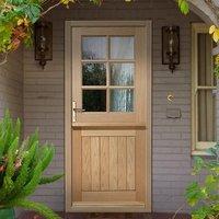 Stable 6 Pane Oak Door with Clear Double Glazing