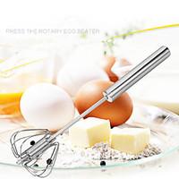 Stainless steel Semi-automatic Whisker Hand Pressure Rotary Whisk Household Kitchen Manual Egg Agitator