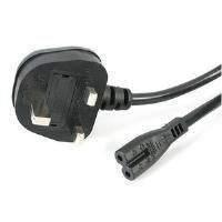 startechcom 1m laptop power cord 2 slot for uk bs 1363 to c7 power cab ...