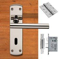 Steelworx CSLP1164P/BSS T-Bar Lever Lock Bright Stainless Steel Handle Pack