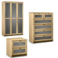 strada 2 door wardrobe with one 1 drawer bedside and 4 plus 2 chest dr ...