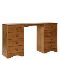 stockholm pine double pedestal dressing table