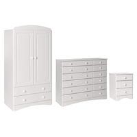 Stockholm 2 Door 2 Drawer Combi Robe, 3 Drawer Bedside and 6 Plus 6 Drawer Chest