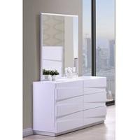 Stirling Dressing Table With Mirror In White High Gloss