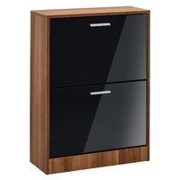 Strand 2 Door Shoe Storage Unit Black Gloss