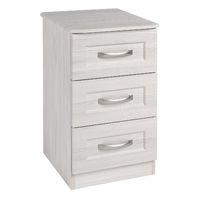 Staccato 3 Drawer Bedside WhiteAvola