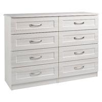 Staccato 8 Drawer Wide Chest WhiteAvola