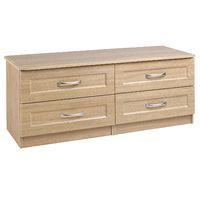 staccato 4 drawer wide chest oak