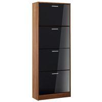 Strand 4 Door Shoe Storage Unit Black Gloss