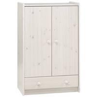 Steens Whitewash 2 Door 1 Drawer Wardrobe