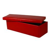 Stanton Faux Leather Deep Ottoman Stanton Ottoman in Red