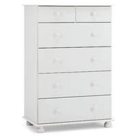 Steens Richmond White 2 Over 4 Drawer Chest