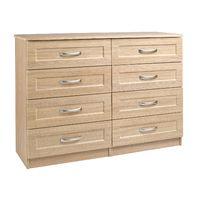 staccato 8 drawer wide chest oak