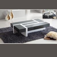 Storm Coffee Table In Grey And White High Gloss With 4 Drawers