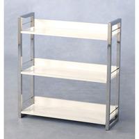 Stefan High Gloss White 3 Tier Bookcase And Display Stand