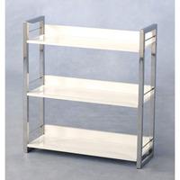 stefan high gloss white 3 tier bookcase and display stand