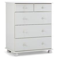 steens richmond white 2 over 3 drawer chest