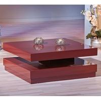 Staley Pivotable Coffee Table In Marsala High Gloss With Storage