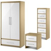 stockholm 2 door combi wardrobe 6 drawer chest and 2 drawer bedside se ...