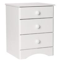 stockholm white 3 drawer bedside