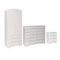 Stockholm 2 Door 3 Drawer Combi Robe, 3 Drawer Bedside and 6 Plus 6 Drawer Chest