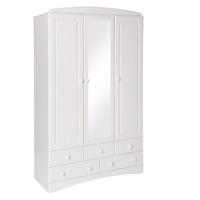 Stockholm White 3 Door 5 Drawer Robe With Mirror