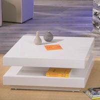 Staley Pivotable Coffee Table In White High Gloss With Storage