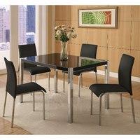 stefan hi gloss black dining table and 4 chairs