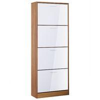 Strand 4 Door Shoe Storage Unit White Gloss