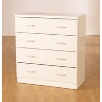 Stefan High Gloss White 4 Drawer Chest